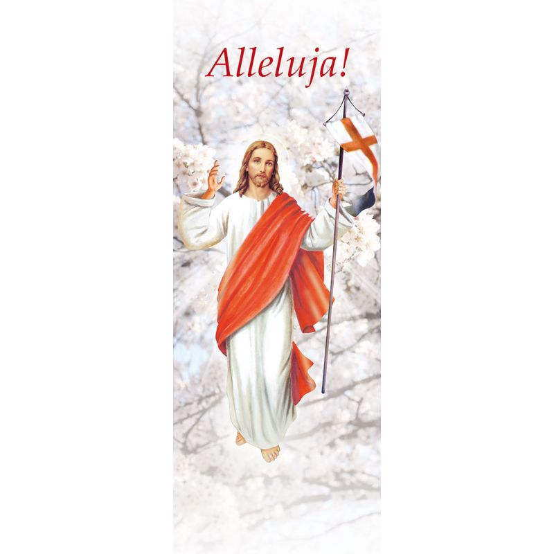 Baner na Wielkanoc "Alleluja!" - biały (8) - Baner na Wielkanoc "Alleluja!" - biały (8)