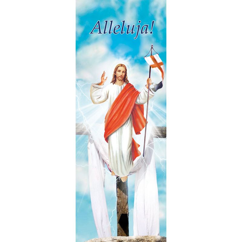 Baner na Wielkanoc "Alleluja!" - błękitny (9) - Baner na Wielkanoc "Alleluja!" - błękitny (9)