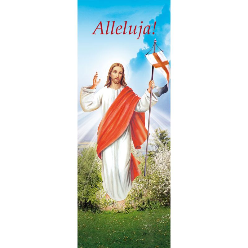 Baner na Wielkanoc "Alleluja!" - błękitny (10) - Baner na Wielkanoc "Alleluja!" - błękitny (10)