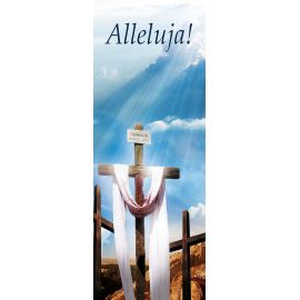 Baner na Wielkanoc "Alleluja!" - błękitny (12) - WIELKANOC