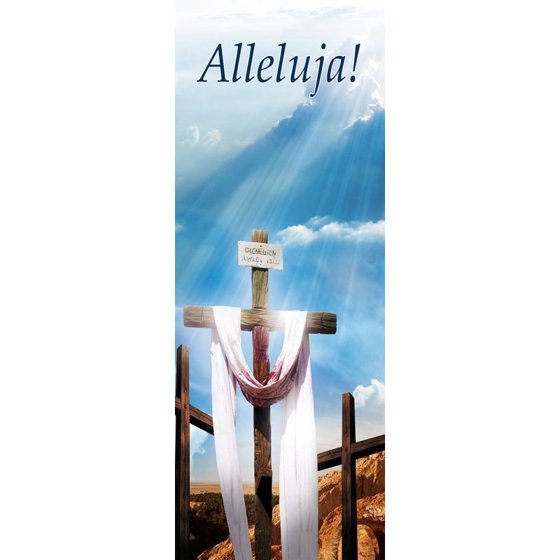 Baner na Wielkanoc "Alleluja!" - błękitny (12) - Baner na Wielkanoc "Alleluja!" - błękitny (12)