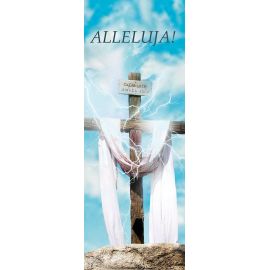 Baner na Wielkanoc "Alleluja!" - niebieski (15) - WIELKANOC