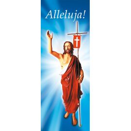 Baner na Wielkanoc "Alleluja!" - niebieski (16) - WIELKANOC