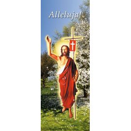 Baner na Wielkanoc "Alleluja!" - zielony (20) - WIELKANOC