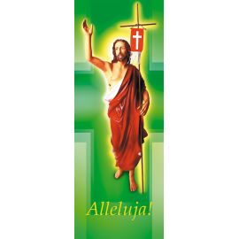 Baner na Wielkanoc "Alleluja!" - zielony (21) - WIELKANOC