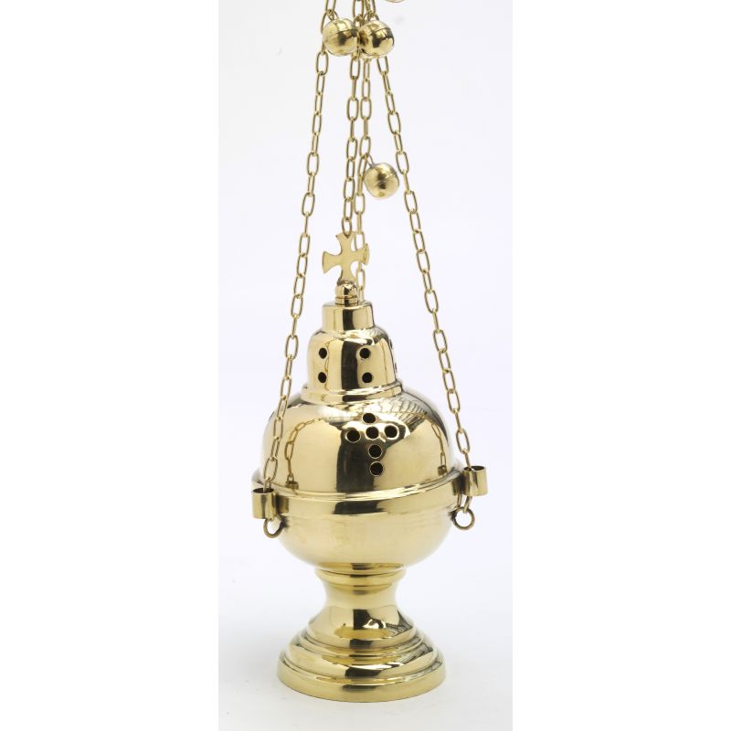 Trybularz mosiężny, złocony - 23,5 cm - Trybularz mosiężny, złocony - 23,5 cm