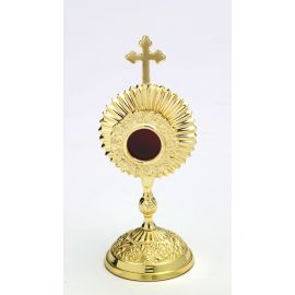 Relikwiarz kapsuła okrągła, mosiężny - 17 cm - RELIKWIARZE - Nowość