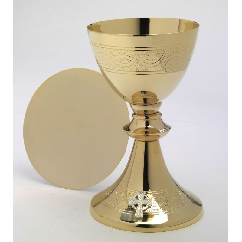 Kielich z pateną (krzyżyk) - 20 cm. - Kielich z pateną (krzyżyk) - 20 cm.