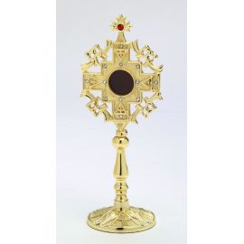 Relikwiarz z kamieniami szlachetnymi, pozłacany - 24 cm