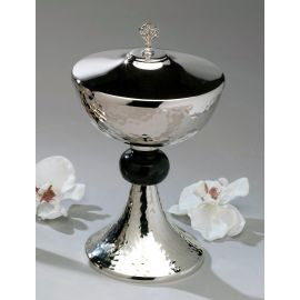 Puszka srebrna z czarnym pierścieniem - 24 cm