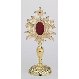 Relikwiarz-  - 33 cm, z kamieniami szlachetnymi, pozłacany