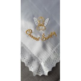 Szatka do Chrztu - kwadrat, złoty haft - zdjęcie 2 - Szatka do Chrztu - kwadrat, złoty haft