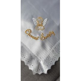 Szatka do Chrztu - kwadrat, złoty haft - zdjęcie 3 - Szatka do Chrztu - kwadrat, złoty haft