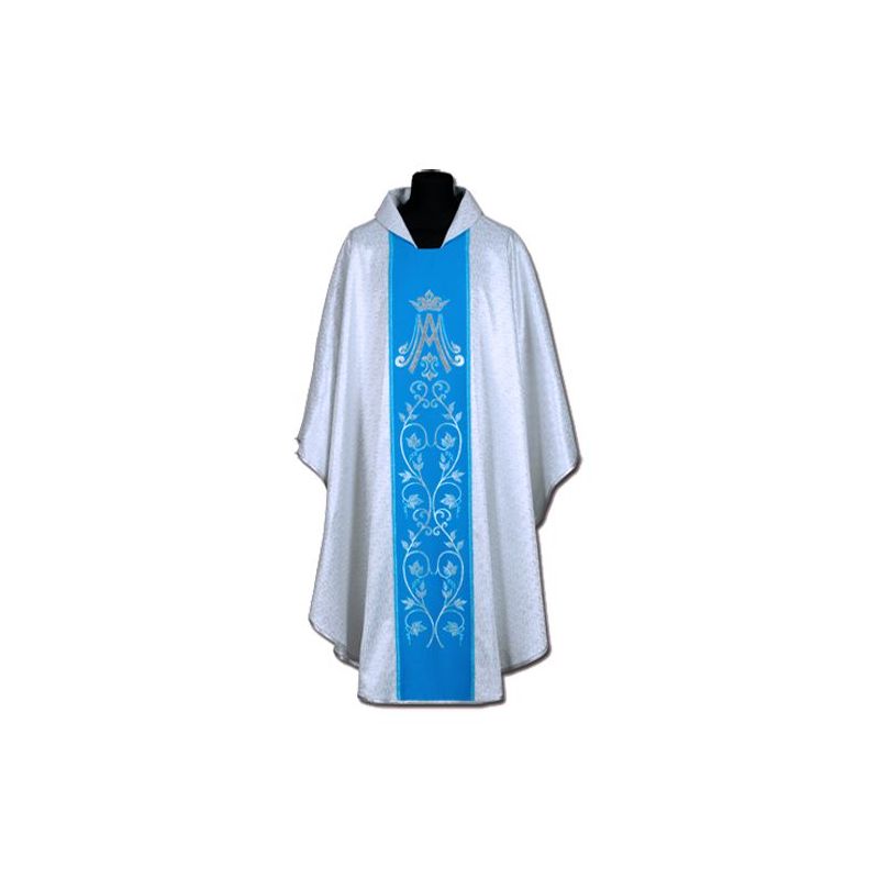 Ornat Maryjny niebieski + ornament srebrny (58A) - Ornat Maryjny niebieski + ornament srebrny (58A)