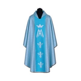 Ornat Maryjny niebieski + ornament srebrny (56A) - Ornaty Maryjne