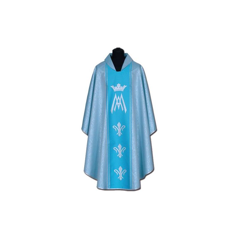 Ornat Maryjny niebieski + ornament srebrny (56A) - Ornat Maryjny niebieski + ornament srebrny (56A)