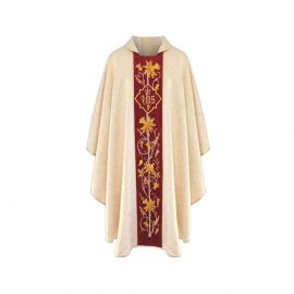 Ornat gotycki IHS żorżeta - kolory liturgiczne (21) - Ornaty haftowane