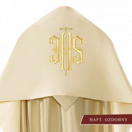 Welon liturgiczny IHS haftowany, ecru satyna (17) - zdjęcie 2 - Welon liturgiczny IHS haftowany, ecru satyna (17)