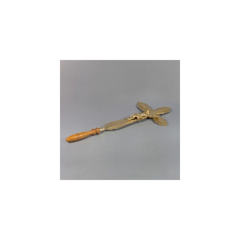 Krzyż mosiężny do błogosławieństwa wys . 44 cm - Krzyż mosiężny wys . 44 cm