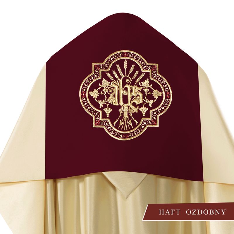 Welon liturgiczny IHS haftowany, aksamit (18) - Welon liturgiczny IHS haftowany, aksamit (18)