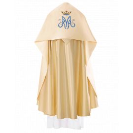 Welon liturgiczny Maryjny haftowany, ecru satyna (19) - zdjęcie 3 - Welon liturgiczny Maryjny haftowany, ecru satyna (19)