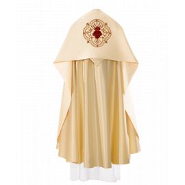 Welon liturgiczny Serce Pana Jezusa haftowany, ecru satyna (21) - zdjęcie 2 - Welon liturgiczny Serce Pana Jezusa haftowany, ecru satyna (21)