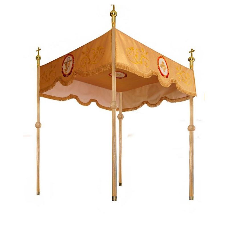 Baldachim procesyjny haftowany (140x160 cm)- złoty - Baldachim procesyjny haftowany (140x160 cm)- K