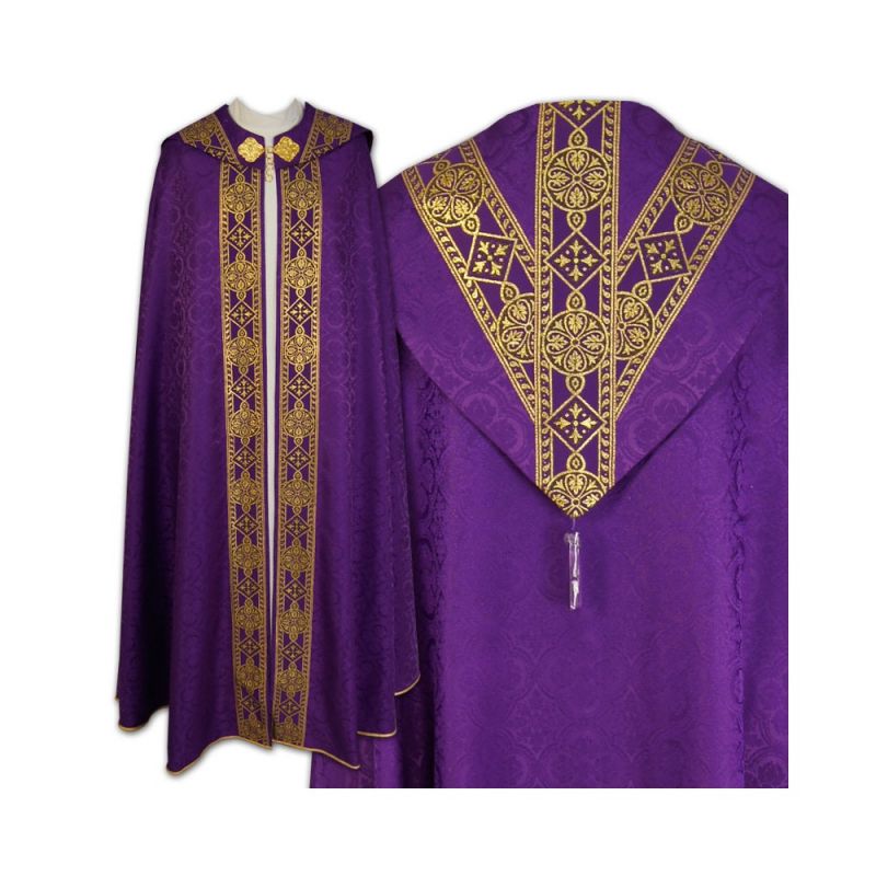 Kapa Semi-Gotycka (kolory liturgiczne) - tkane pasy, żakard (26) - Kapa Semi-Gotycka - tkane pasy, żakard (26)