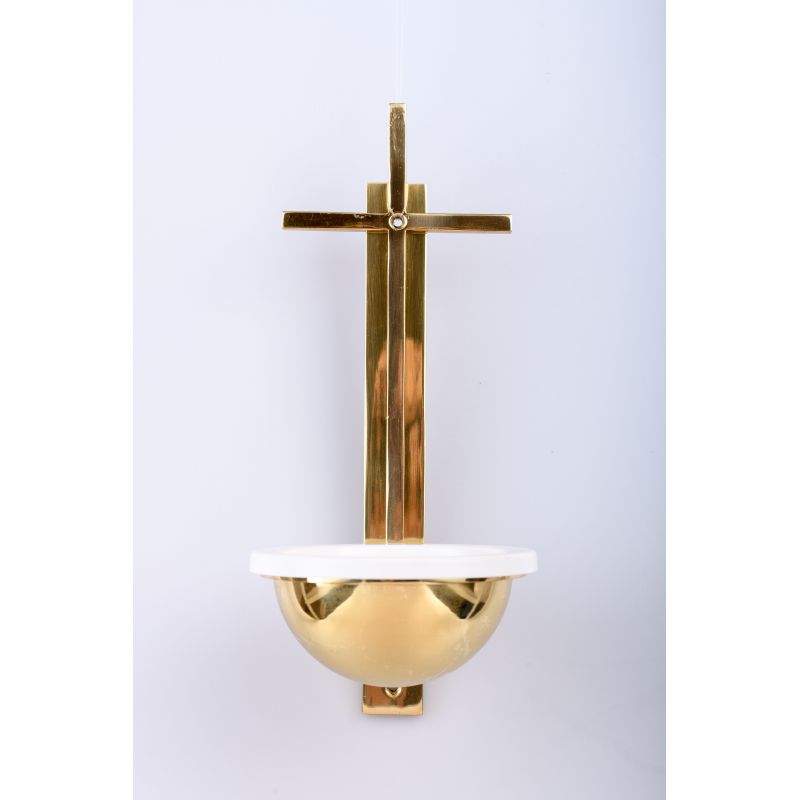 Kropielnica mosiężna krzyż - 31 cm - Kropielnica mosiężna krzyż - 31 cm