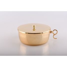 Puszka na komunikanty, pozłacana z zamknięciem - 7 cm