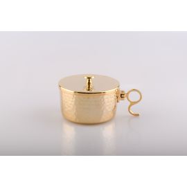 Puszka na komunikanty, pozłacana z zamknięciem - 5,5 cm