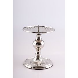 Lichtarz pojedynczy mosiężny, niklowany - 12 cm (2 sztuki)