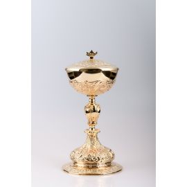 Puszka na komunikanty, mosiężna , pozłacana - 27 cm (33)