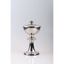 Puszka na komunikanty, mosiężna , niklowany, srebrzona - 23 cm (16)