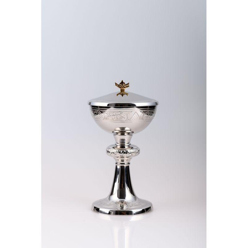 Puszka na komunikanty, mosiężna , niklowany, srebrzona - 23 cm (16) - Puszka na komunikanty, mosiężna , niklowany, srebrzona - 23 cm (16)