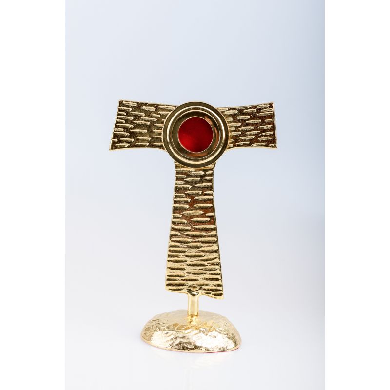 Relikwiarz pozłacany ,,Tau" - 22 cm (25) - Relikwiarz pozłacany ,,Tau" - 22 cm (25)
