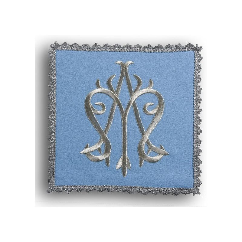 Palka haftowana niebieska - symbol Maryjny (2) - Palka haftowana niebieska - symbol Maryjny (2)