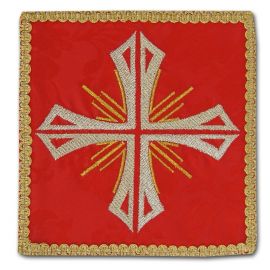 Palka haftowana czerwona - Krzyż + promienie (2) - kolor czerwony