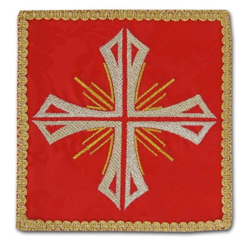 Palka haftowana czerwona - Krzyż + promienie (2) - Palka haftowana czerwona - Krzyż + promienie (2)