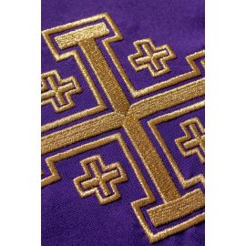 Stuła haftowana Krzyż Jerozolimski - kolory liturgiczne (46) - zdjęcie 2 - Stuła haftowana Krzyż Jerozolimski - kolory liturgiczne (46)