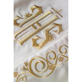 Welon liturgiczny IHS haftowany, ecru satyna (17) - zdjęcie 4 - Welon liturgiczny IHS haftowany, ecru satyna (17)