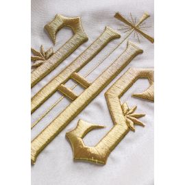 Welon liturgiczny IHS haftowany, ecru satyna (17) - zdjęcie 5 - Welon liturgiczny IHS haftowany, ecru satyna (17)