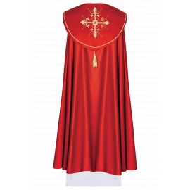 Kapa liturgiczna haftowana Krzyż - czerwona (39) - zdjęcie 2 - Kapa liturgiczna haftowana Krzyż - czerwona (39)