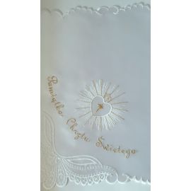 Szatka do chrztu biała- Serce - kwadrat - zdjęcie 2 - Szatka do chrztu biała- Serce - kwadrat