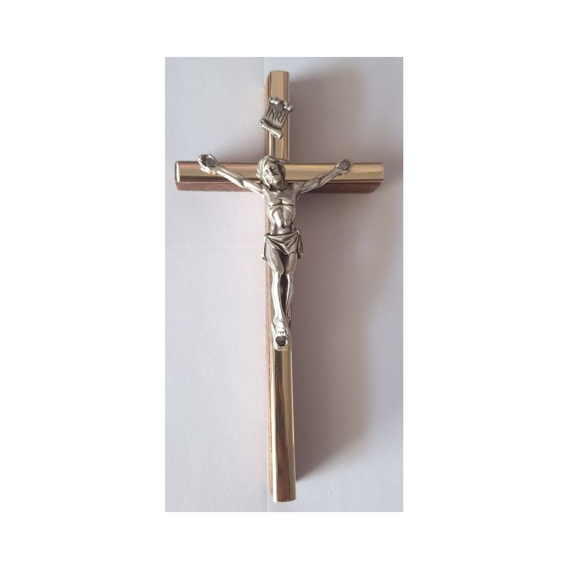 Krzyż drewniany na ścianę - 6,5 cm x 13,5 cm, ciemny brąz (4) - Krzyż drewniany na ścianę - 6,5 cm x 13,5 cm, ciemny brąz (4)