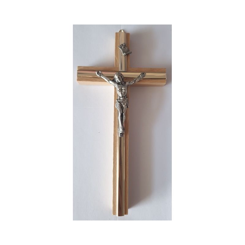 Krzyż drewniany na ścianę - 8 cm x 16 cm, jasny brąz (5) - Krzyż drewniany na ścianę - 8 cm x 16 cm, jasny brąz (5)