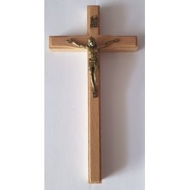 Krzyż drewniany na ścianę - 8 cm x 16 cm, jasny brąz (7)
