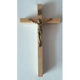 Krzyż drewniany na ścianę - 7 cm x 12,5 cm, jasny brąz (9)