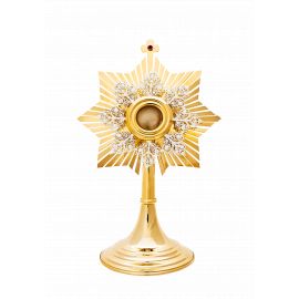 Relikwiarz mosiężny, złocony - 31 cm