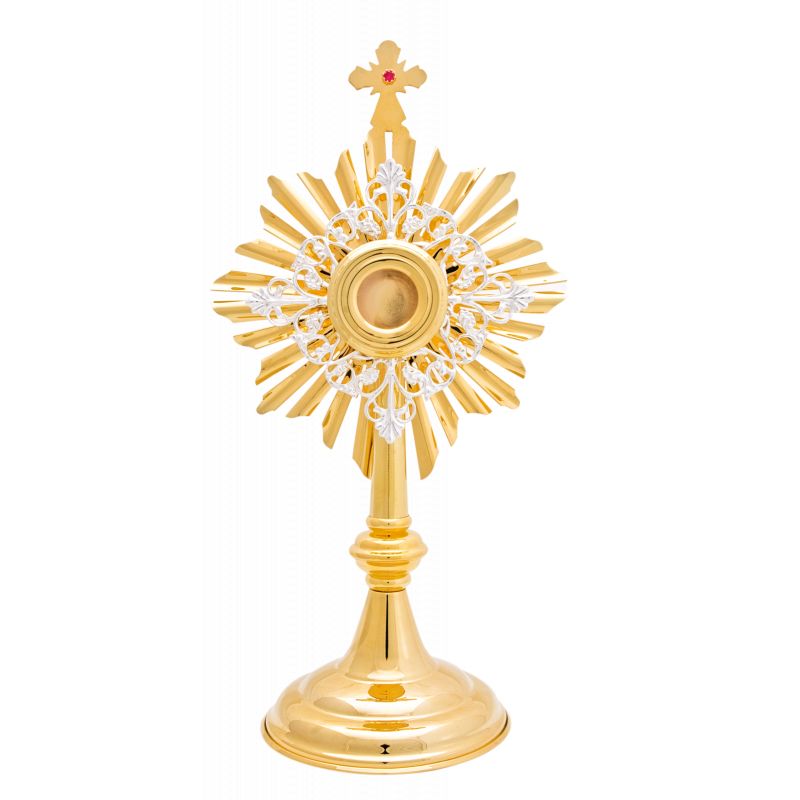 Relikwiarz mosiężny, pozłacany - 33 cm (604) - Relikwiarz mosiężny, pozłacany - 33 cm (604)